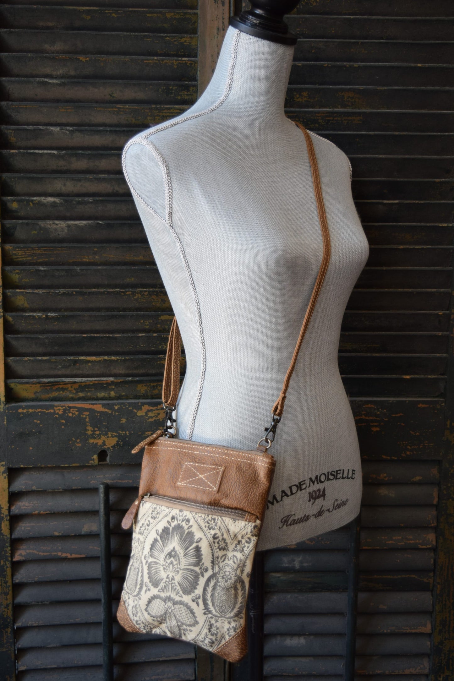 Mini Crossbody Camel Floral Bag
