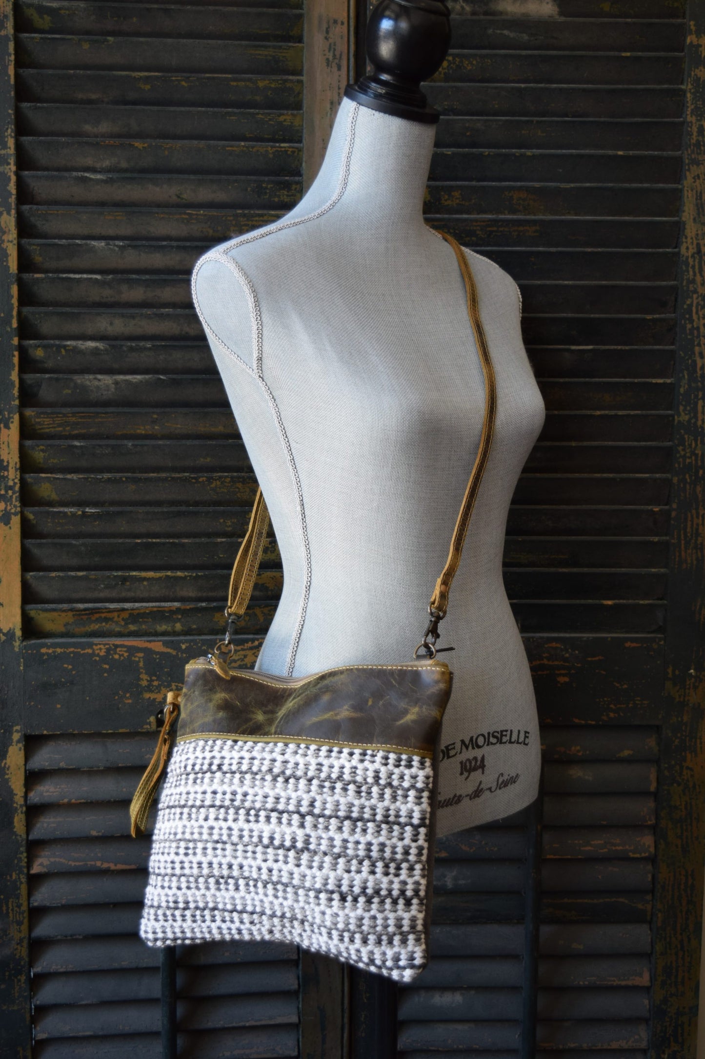 Small Crossbody Grey Rawhide Bag