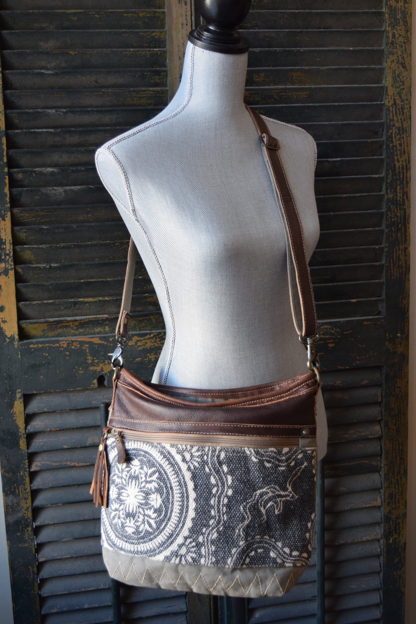 Blue Filigree Tassle Bag