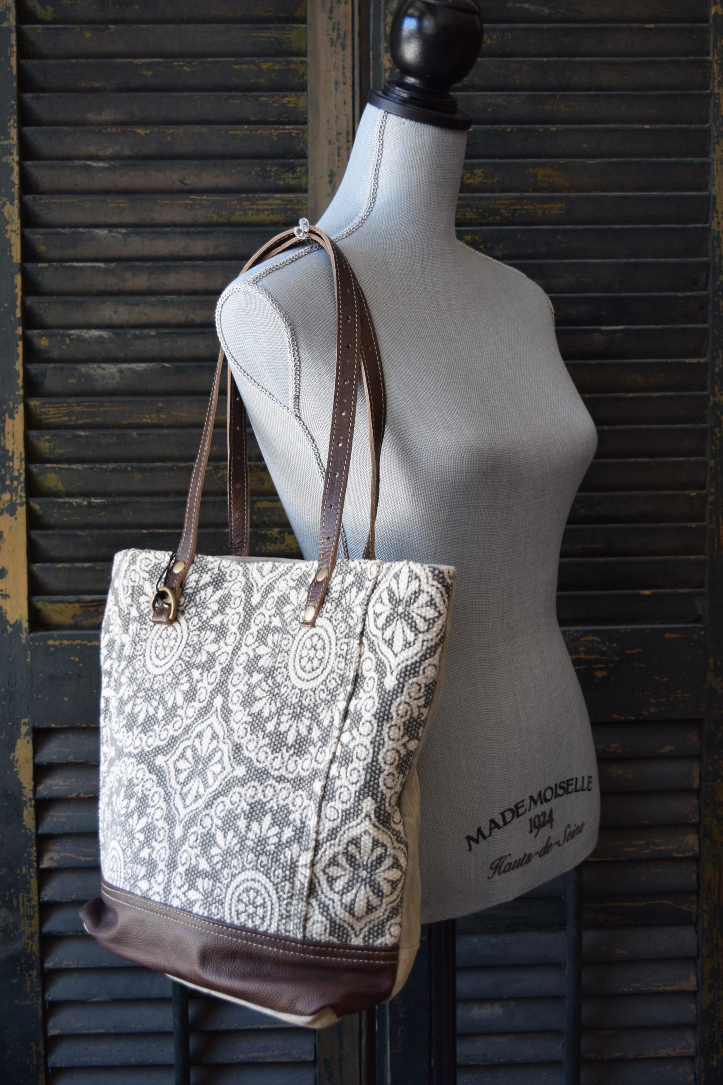 Grey Filigree Tote