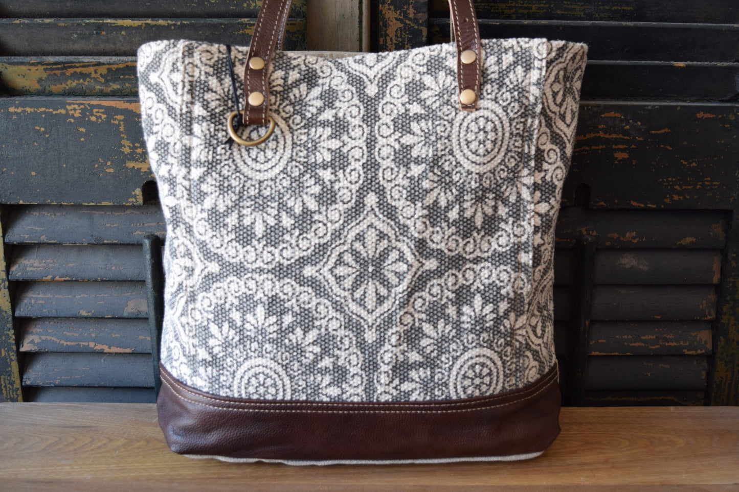 Grey Filigree Tote
