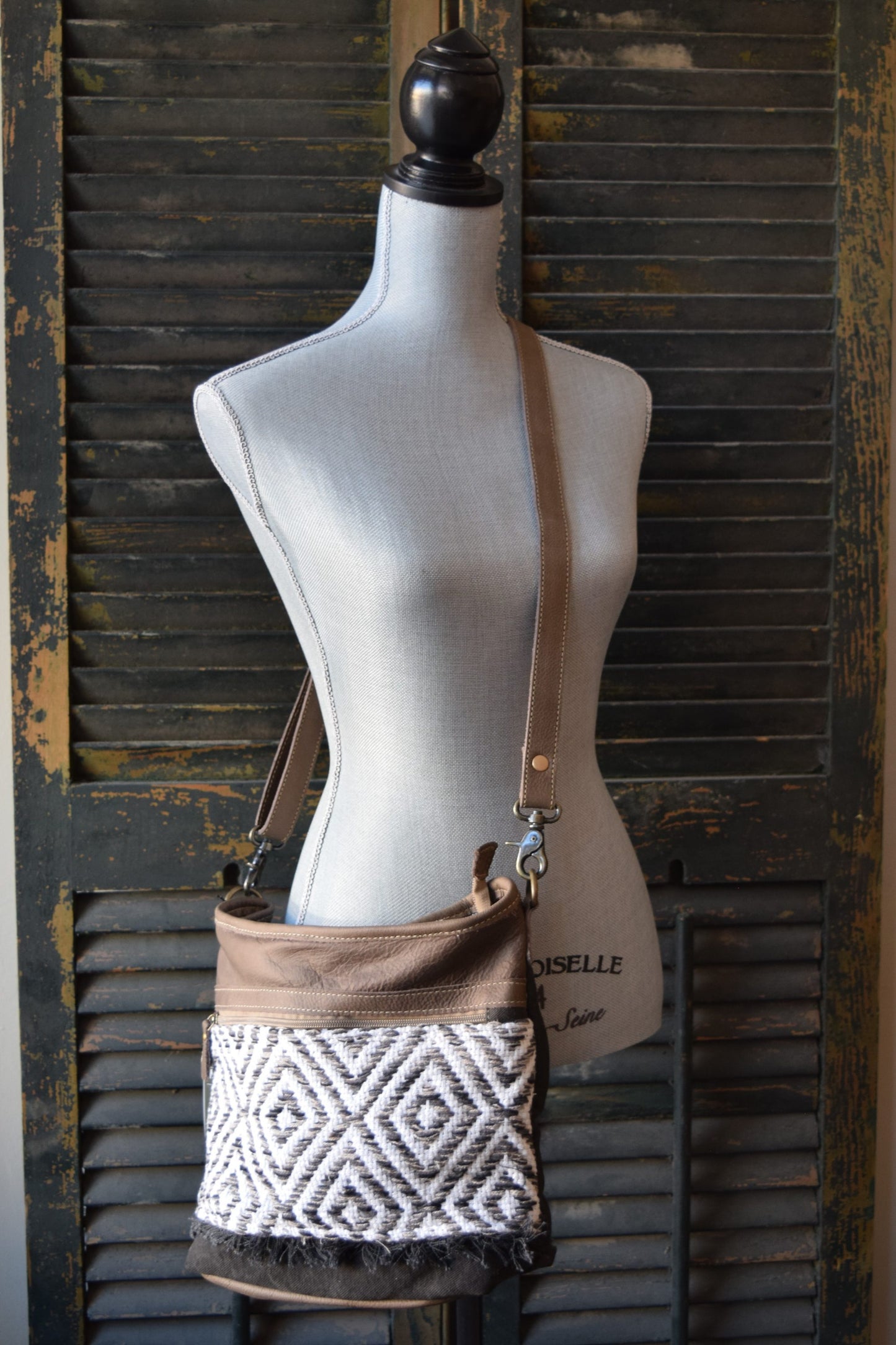 Crossbody X Pattern Shoulder Bag