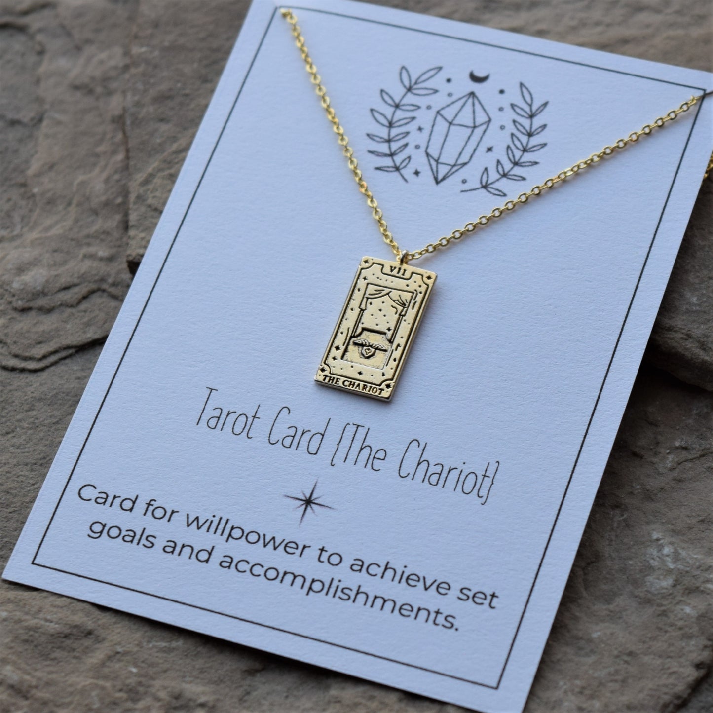 Gold Dainty Tarot Card Necklace