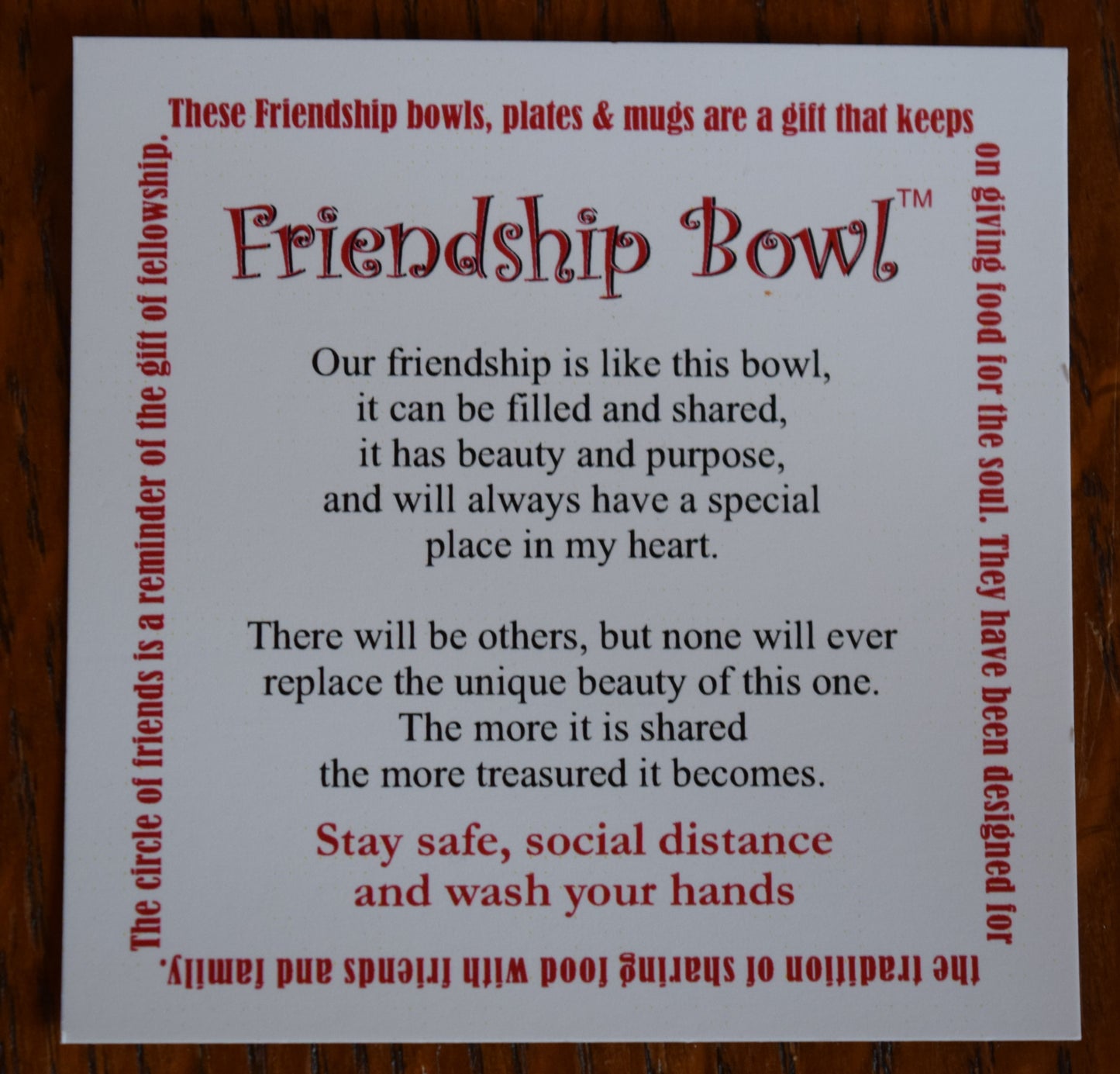 Med Handmade Friendship  Pottery Bowl Colbalt Blue