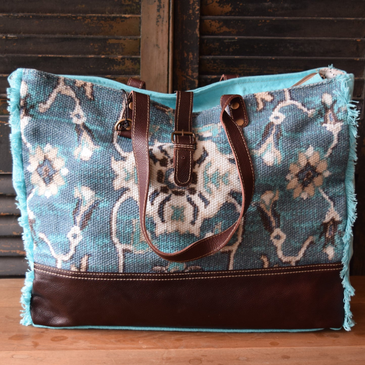 Turquoise Flora WEEKEND Bag