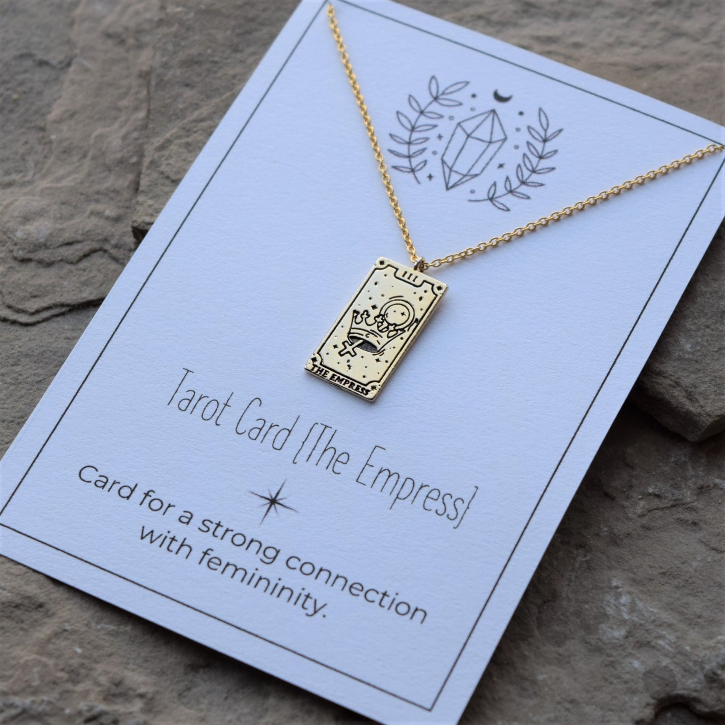 Gold Dainty Tarot Card Necklace