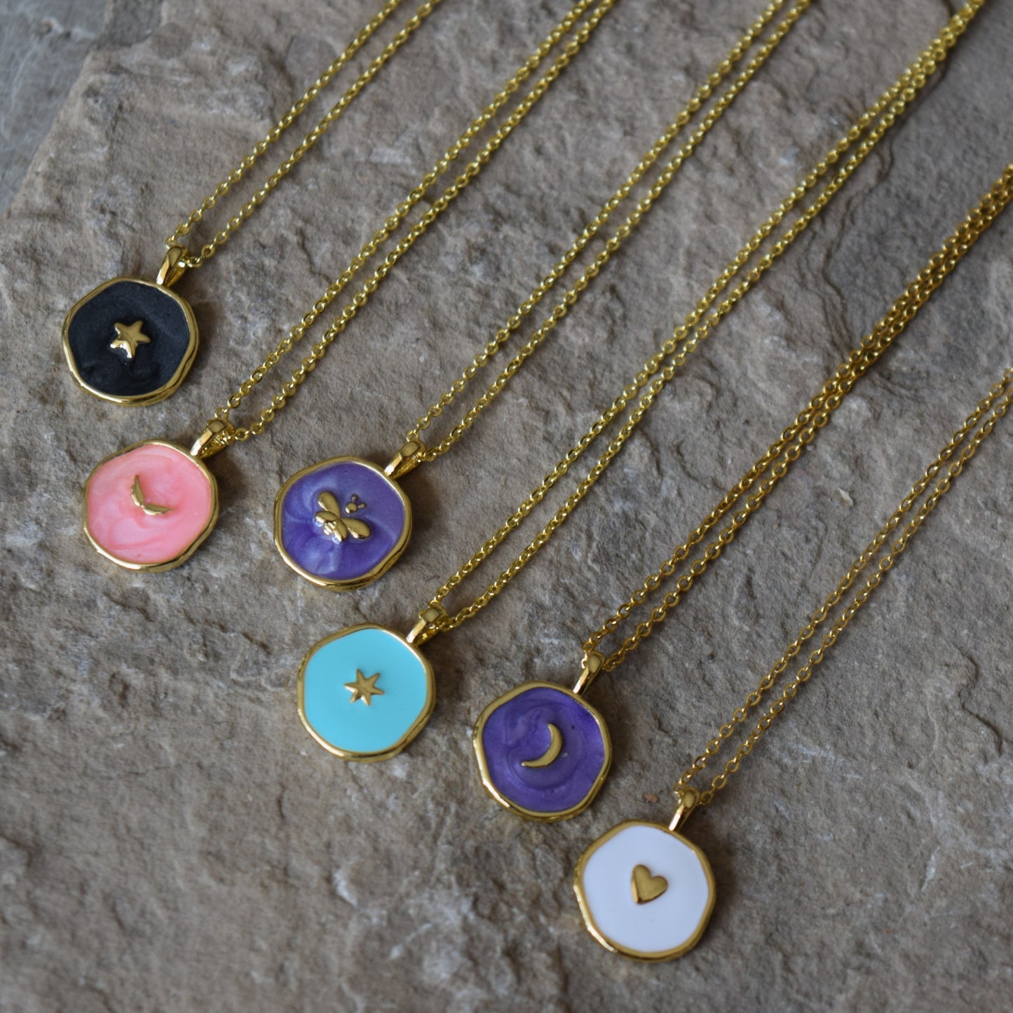 Enamel Symbol Gold Necklace