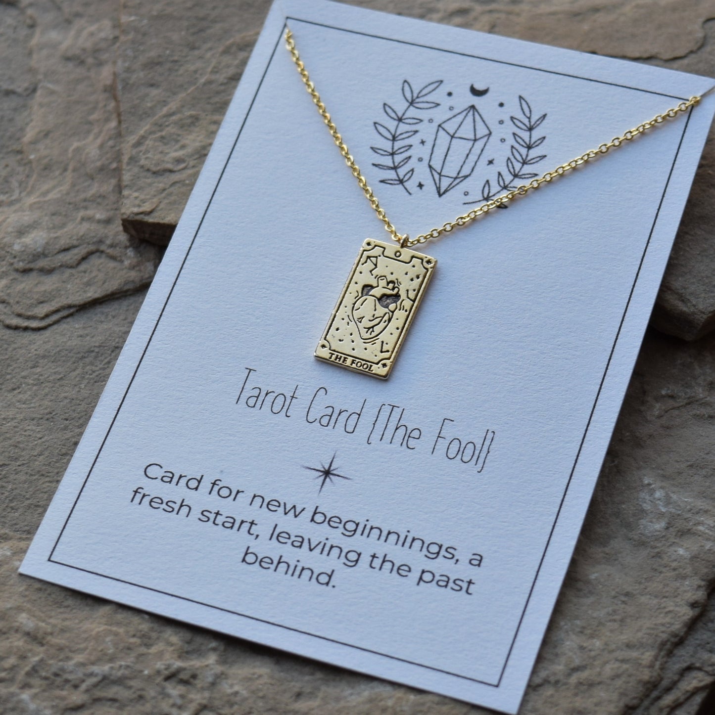 Gold Dainty Tarot Card Necklace