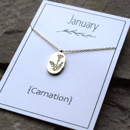 Dainty Gold Birth Flower Necklace