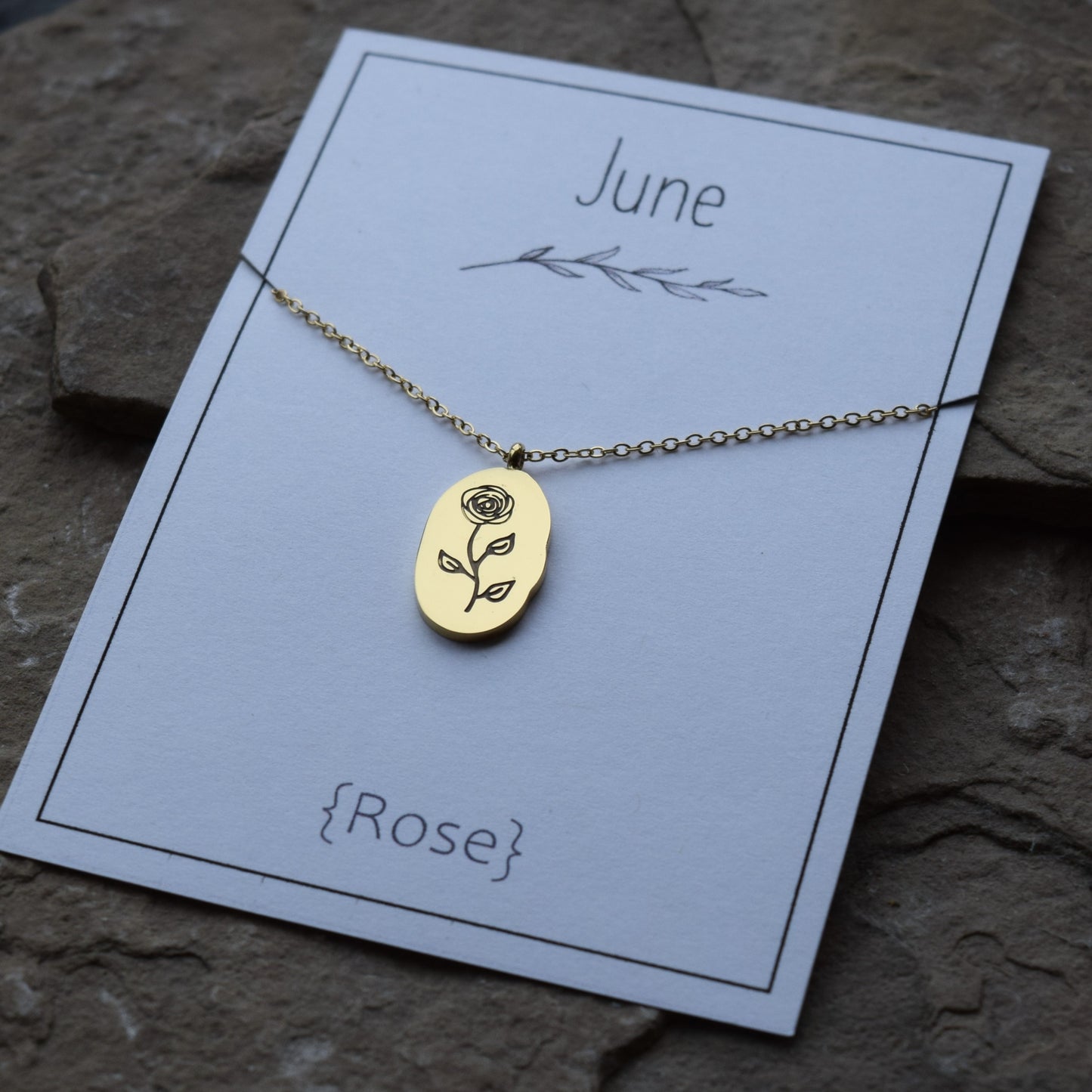 Dainty Gold Birth Flower Necklace