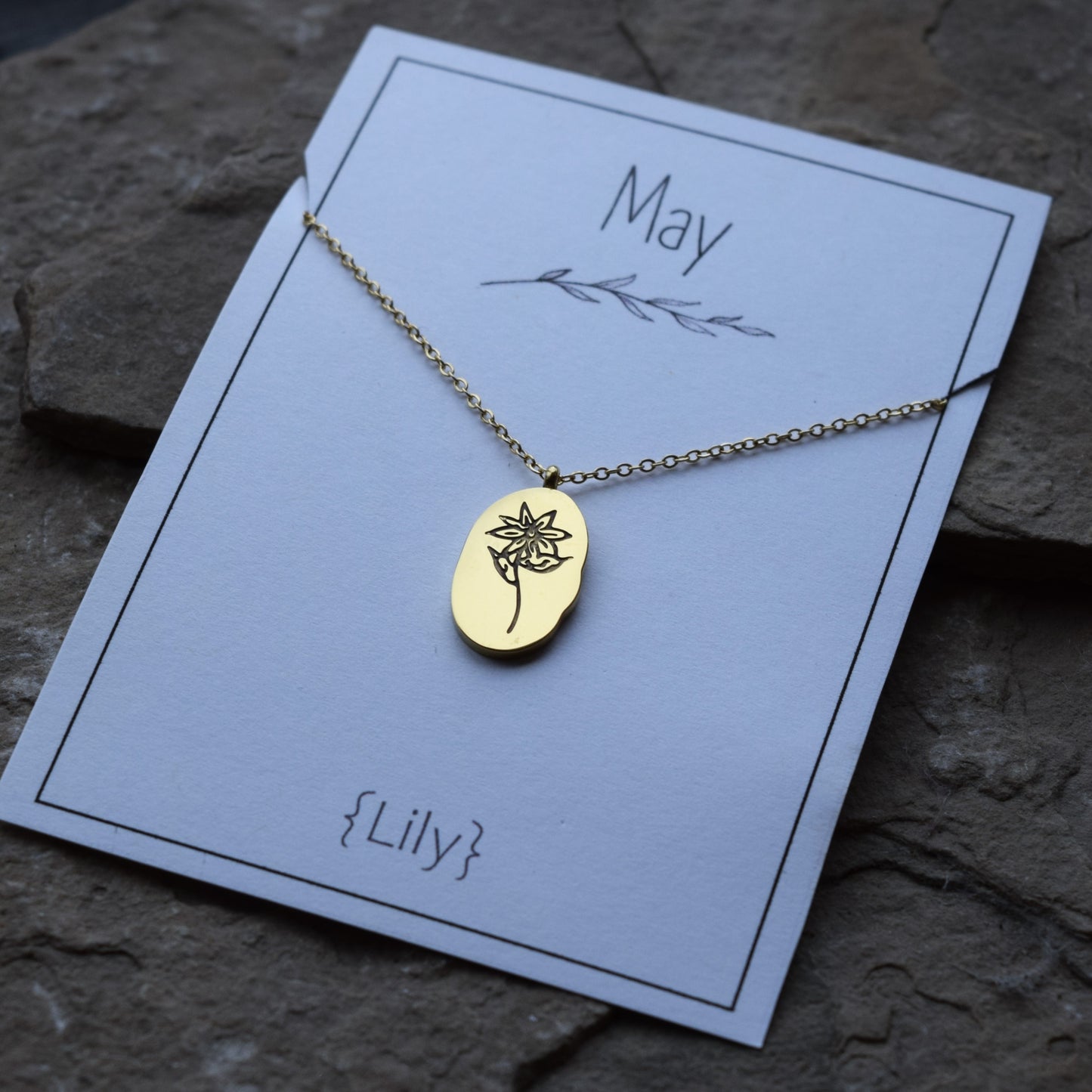 Dainty Gold Birth Flower Necklace