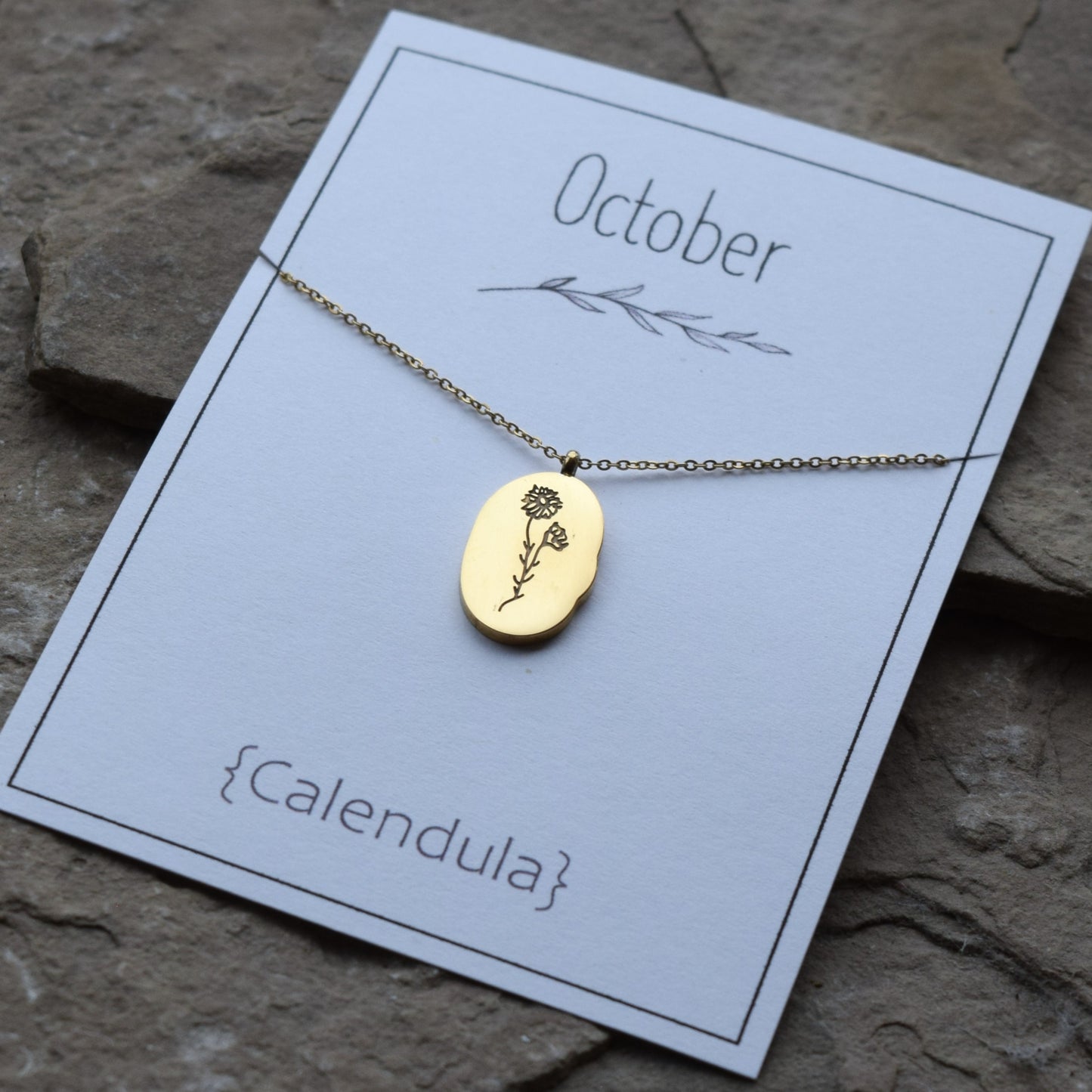 Dainty Gold Birth Flower Necklace