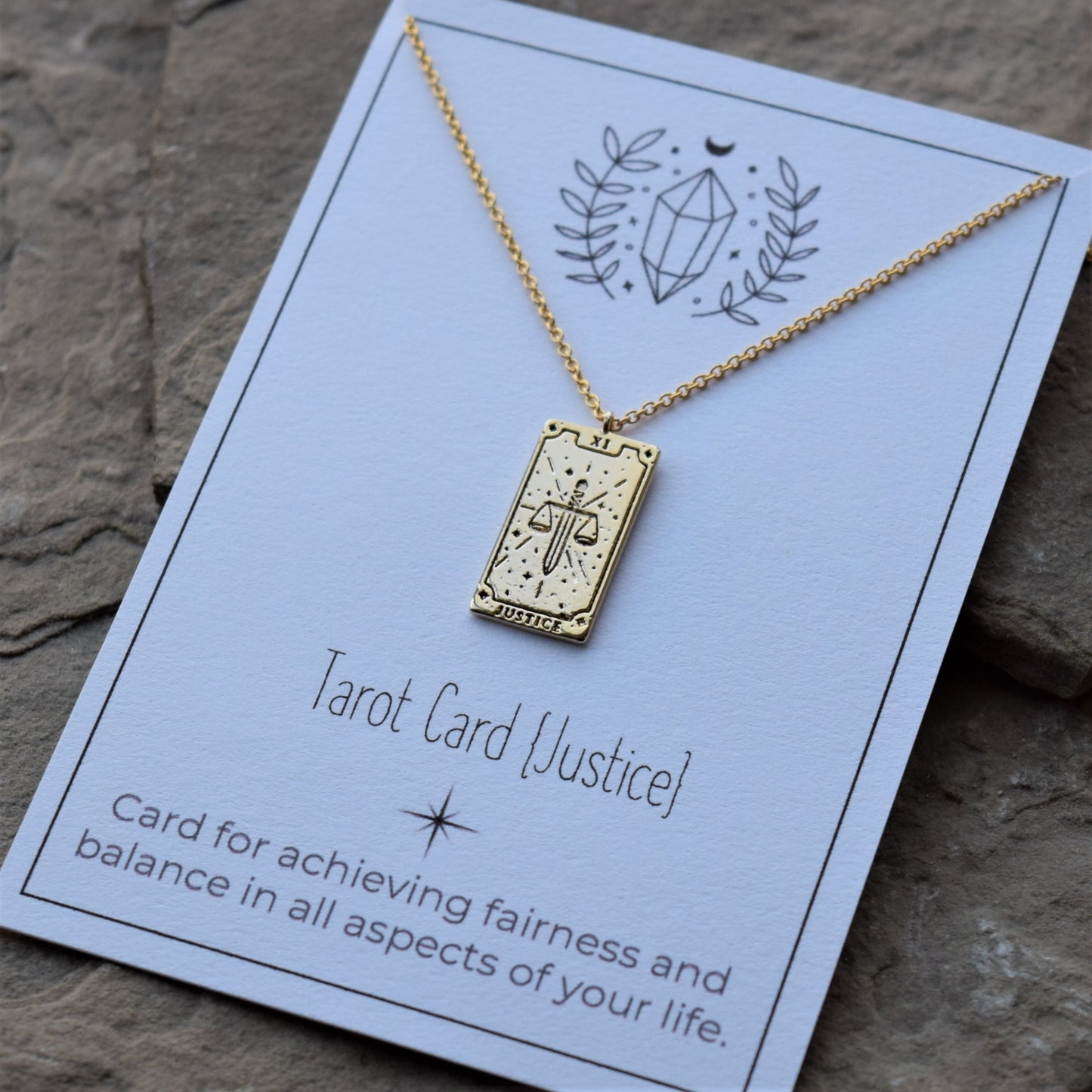 Gold Dainty Tarot Card Necklace