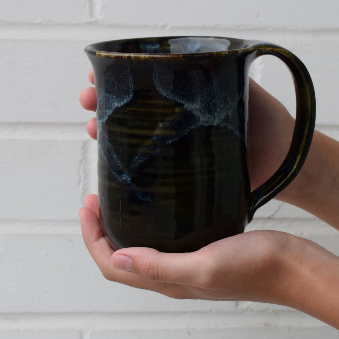 Handmade Pottery Mug Med Blue