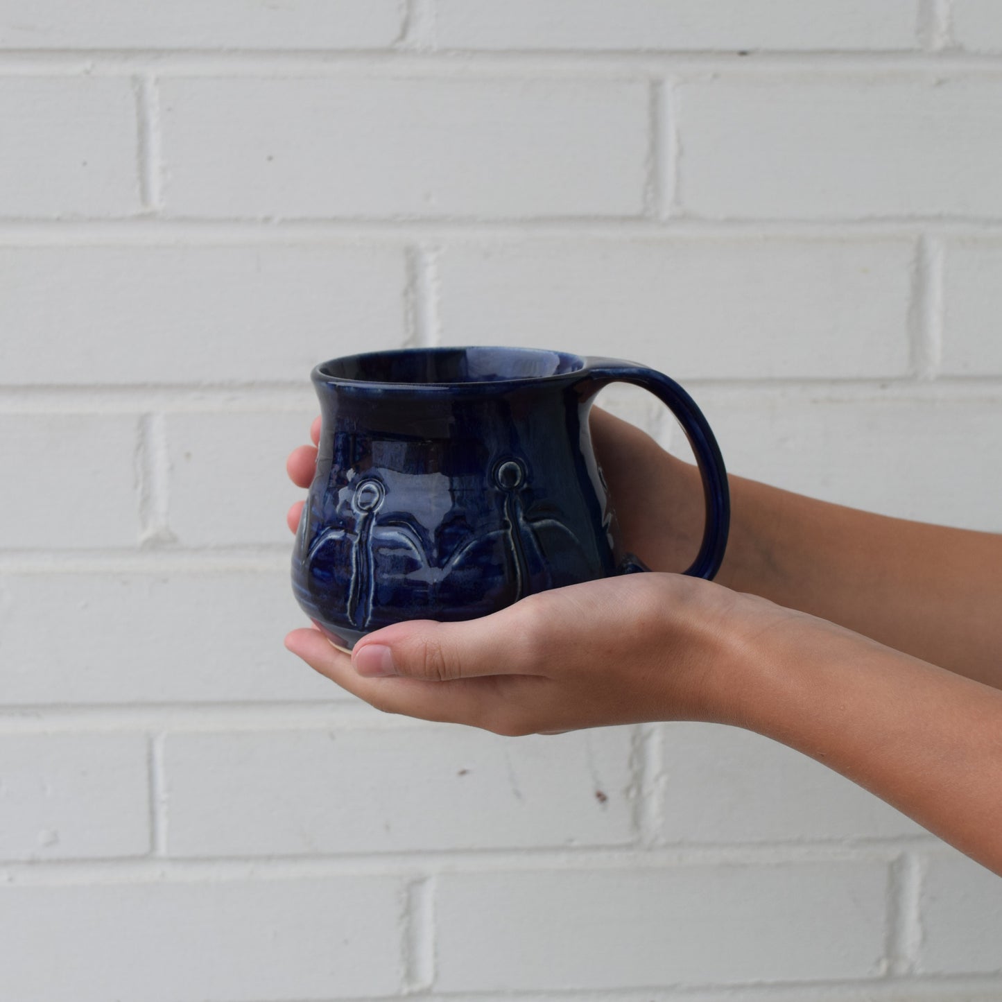 Handmade Friendship  Pottery Mug Light Blue