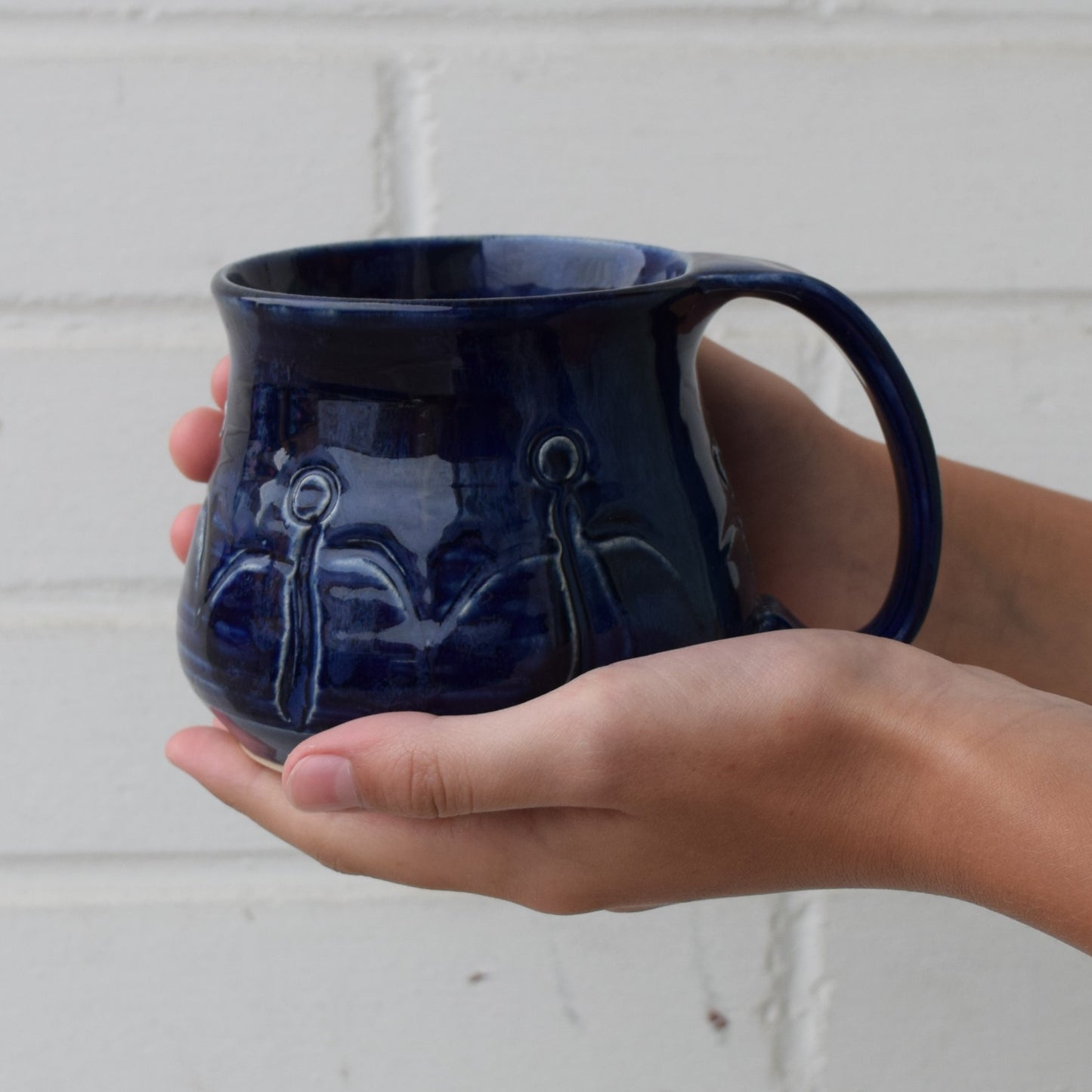 Handmade Friendship Pottery Mug Med Blue