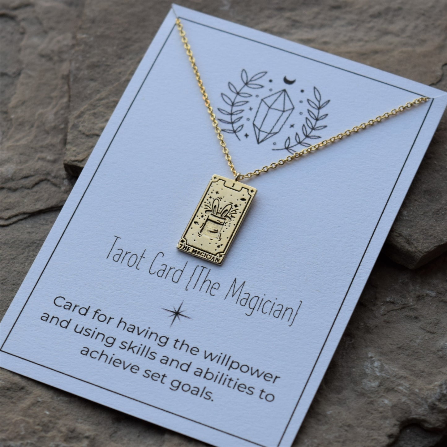 Gold Dainty Tarot Card Necklace