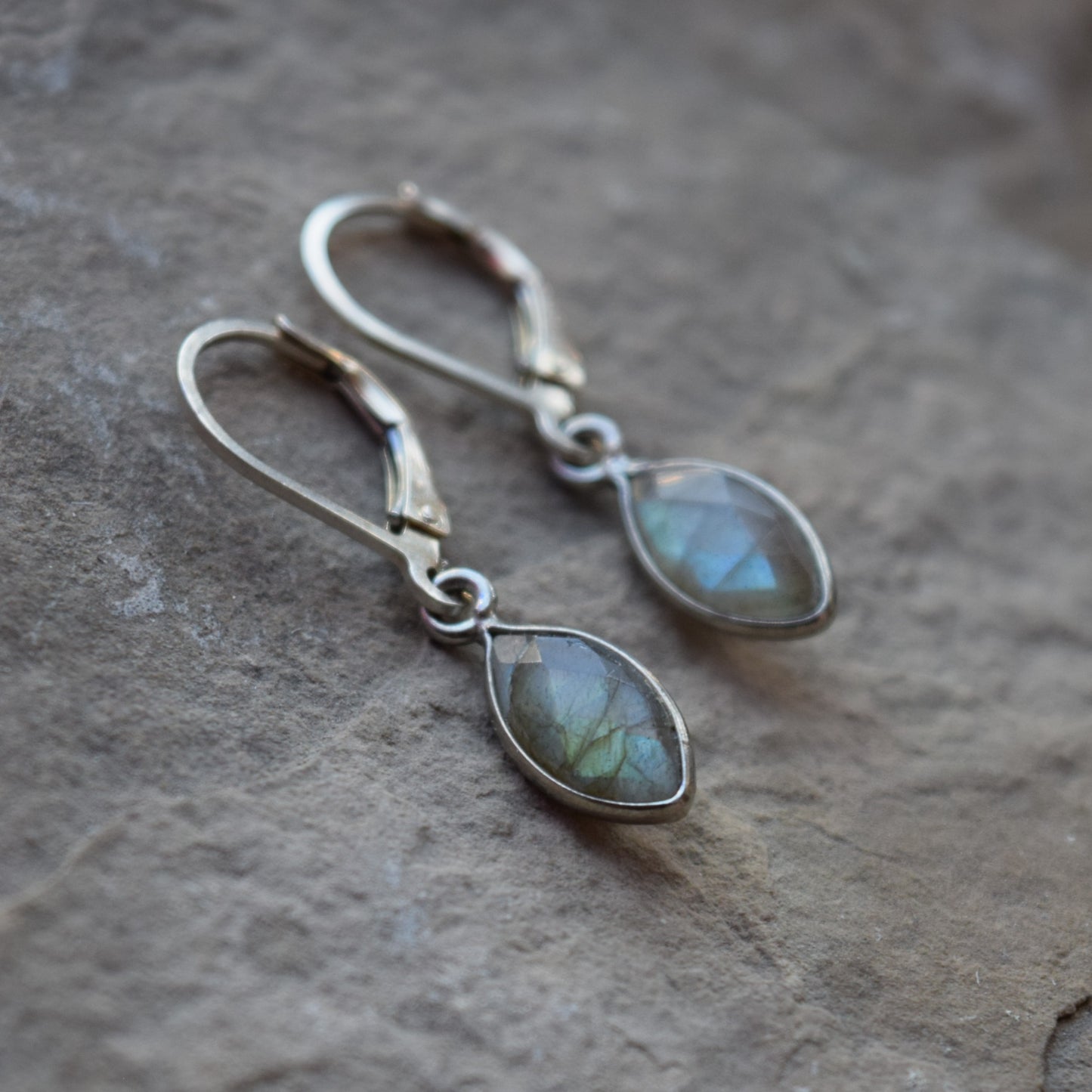Sterling Marquise Gemstone Drop Earring