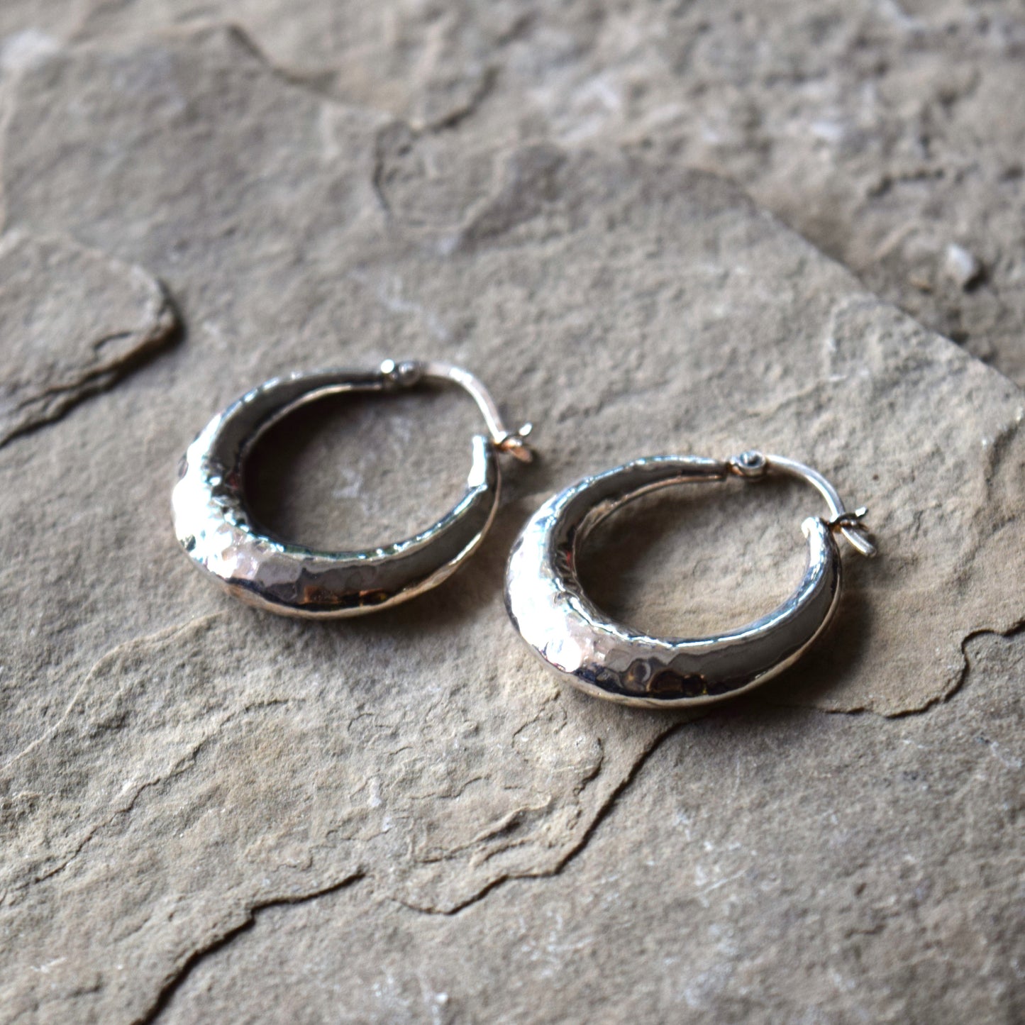 Sterling Silver Hammered Earrings