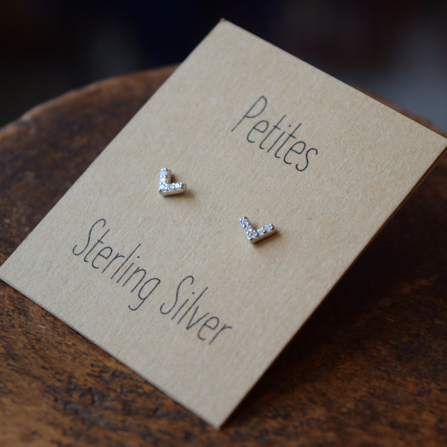 Chevron CZ Sterling Silver Earrings