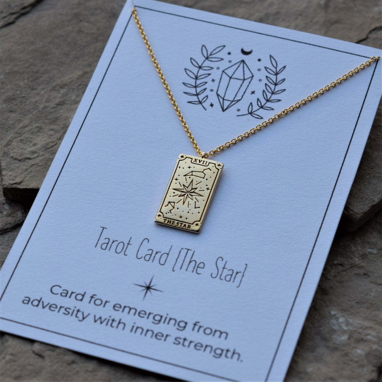 Gold Dainty Tarot Card Necklace