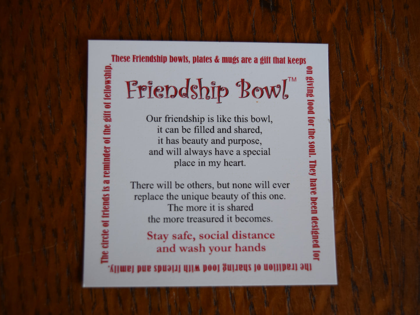 Small Handmade Friendship  Pottery Bowl Licorice