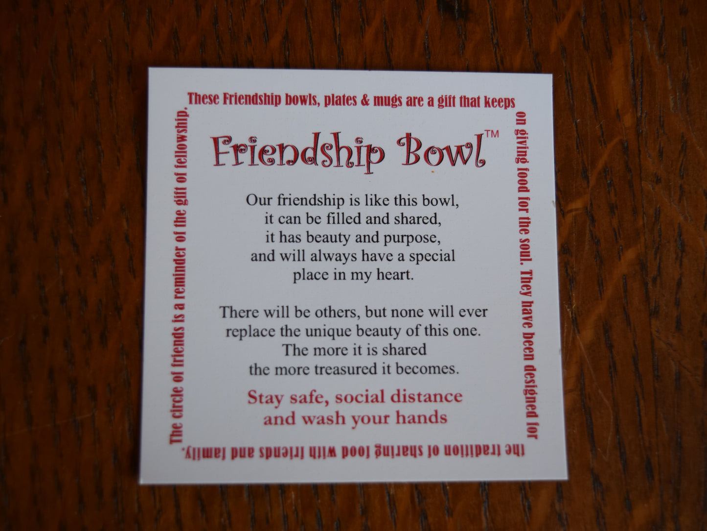 Small Handmade Friendship Pottery Bowl Light Blue