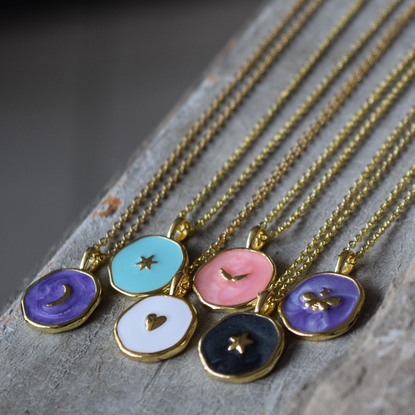 Enamel Symbol Gold Necklace