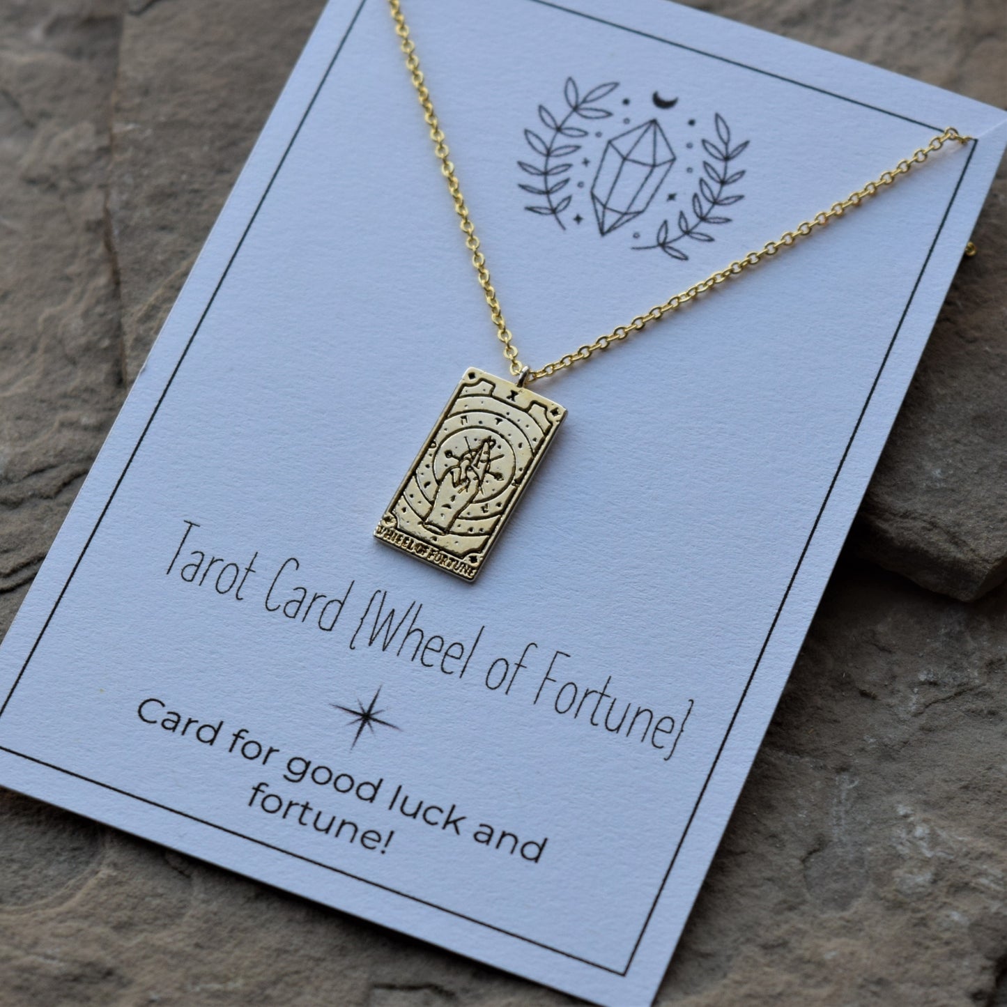 Gold Dainty Tarot Card Necklace