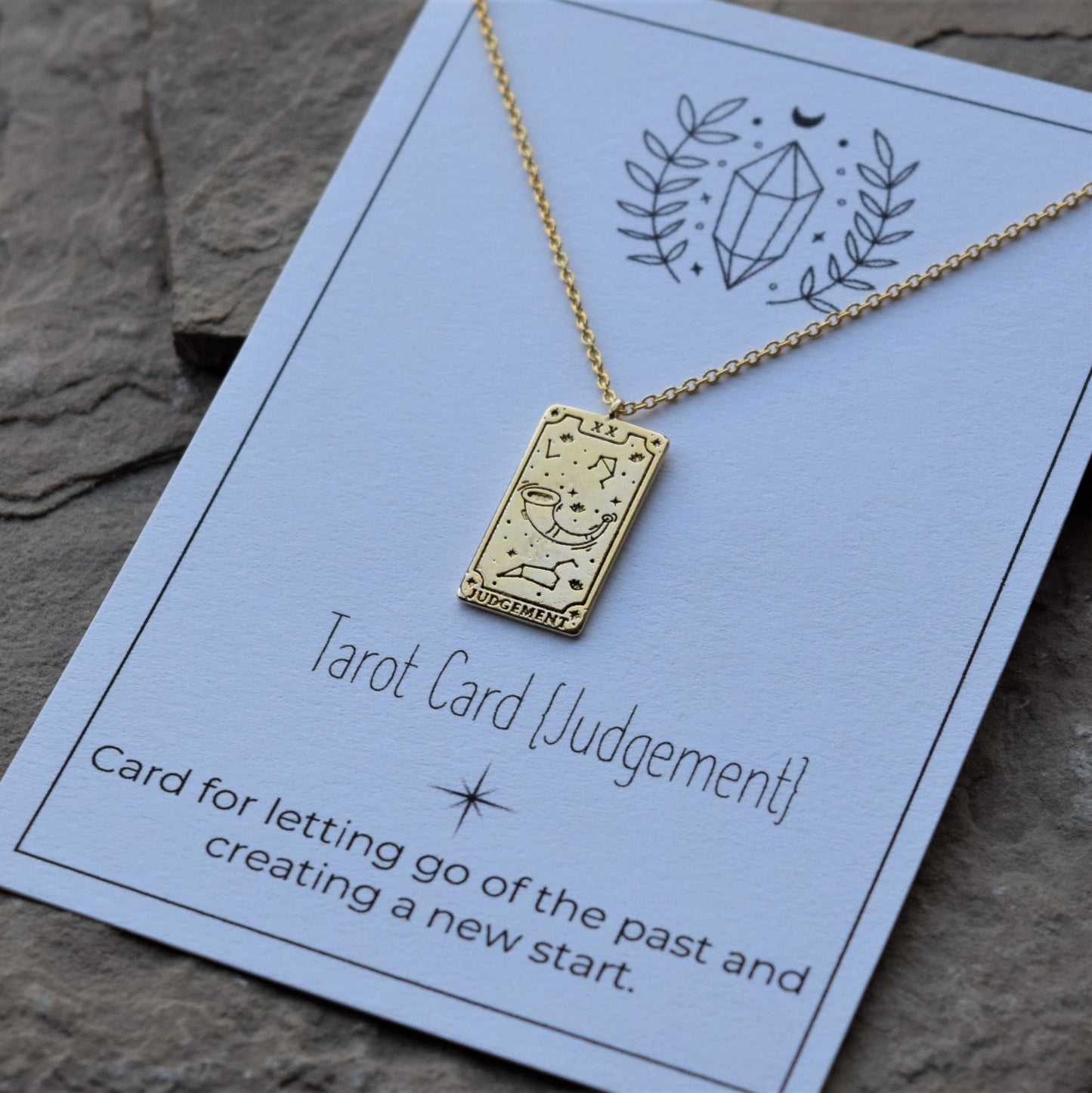 Gold Dainty Tarot Card Necklace