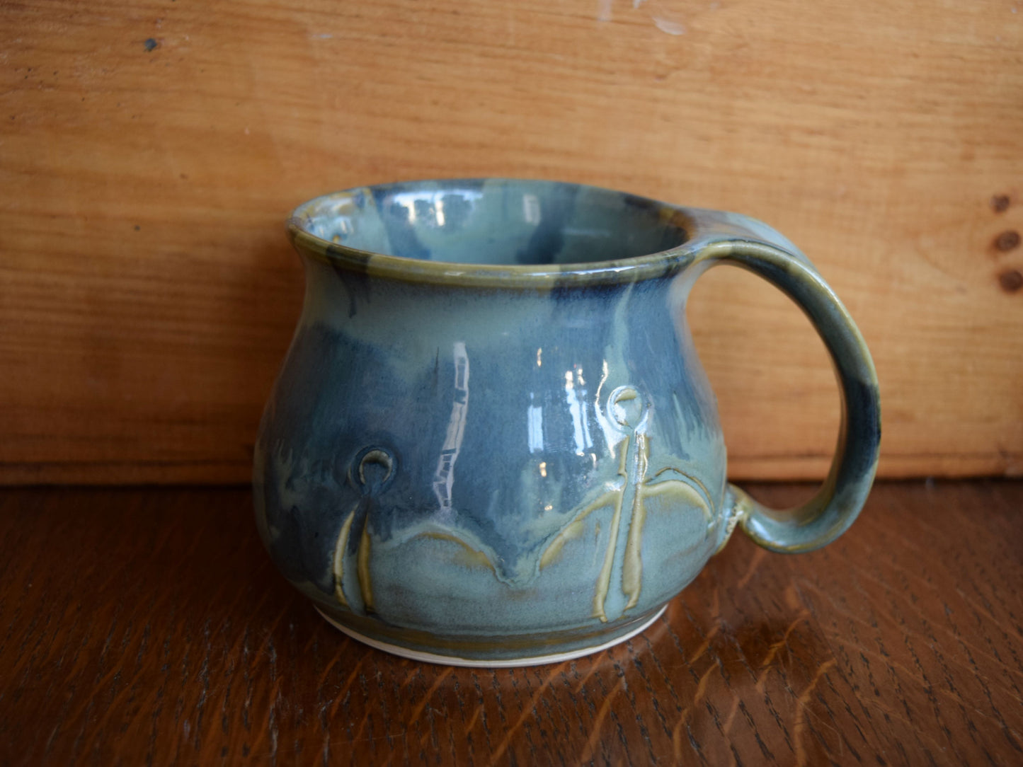 Handmade Friendship  Pottery Mug Light Blue