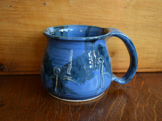 Handmade Friendship  Pottery Mug Med Blue