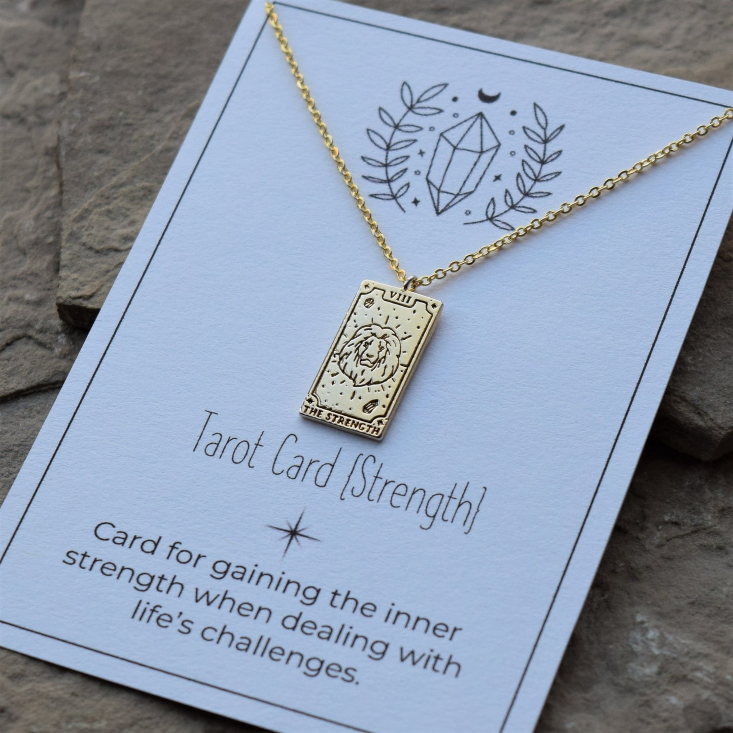 Gold Dainty Tarot Card Necklace