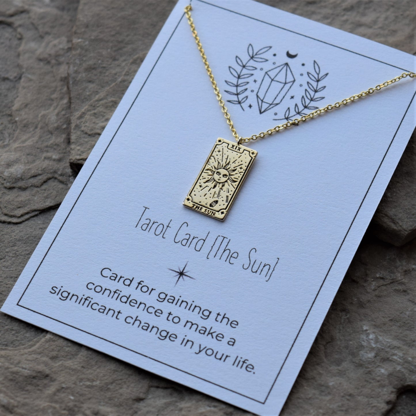 Gold Dainty Tarot Card Necklace