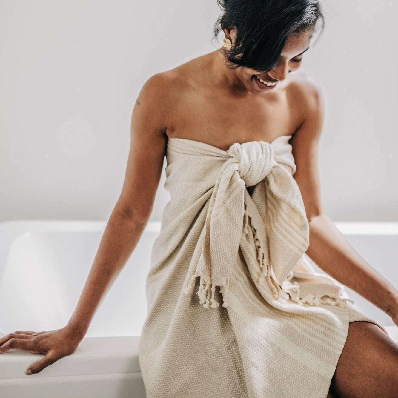 Cream Large Turkish Towel