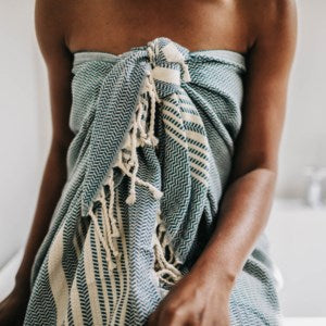 Blue Large Turkish Towel