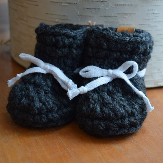 Copy of Hand-knit Baby Booties (Slate)