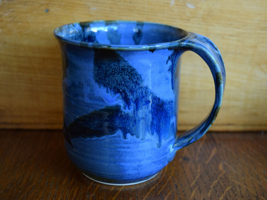 Handmade Pottery Mug Med Blue