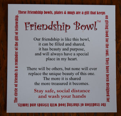 Med Handmade Friendship  Pottery Bowl Colbalt Blue