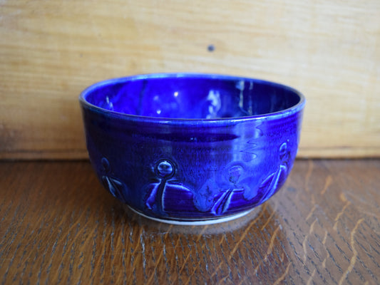 Small Handmade Friendship  Pottery Bowl Colbalt