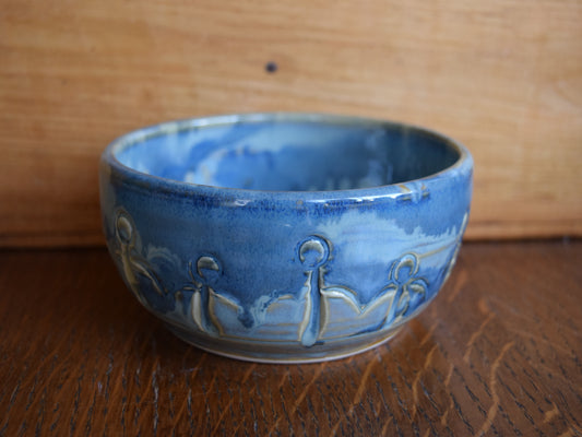 Small Handmade Friendship  Pottery Bowl Light Blue