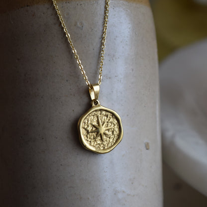 Gold Compass Necklace