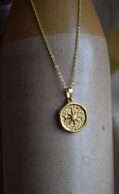 Gold Compass Necklace