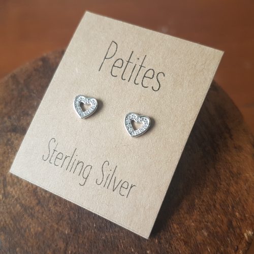 Heart CZ Sterling Silver Earrings
