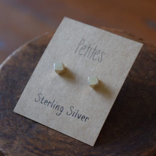 Cube Sterling Silver Earrings