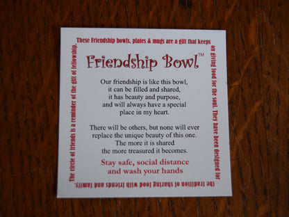 Small Handmade Friendship  Pottery Bowl Licorice