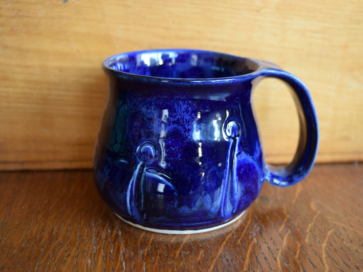 Handmade Friendship  Pottery Mug Colbalt Blue
